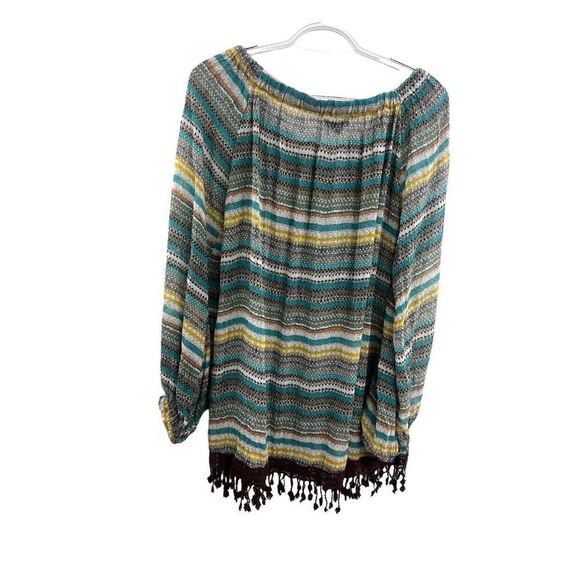 Ryu long sleeved balloon sleeved boho floral cotton floral  embroidered blouse - Picture 8 of 14